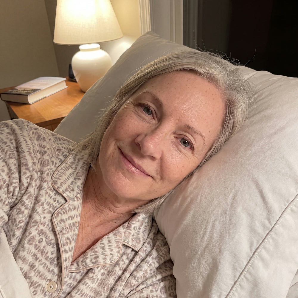 Relaxed in bed in the evening
